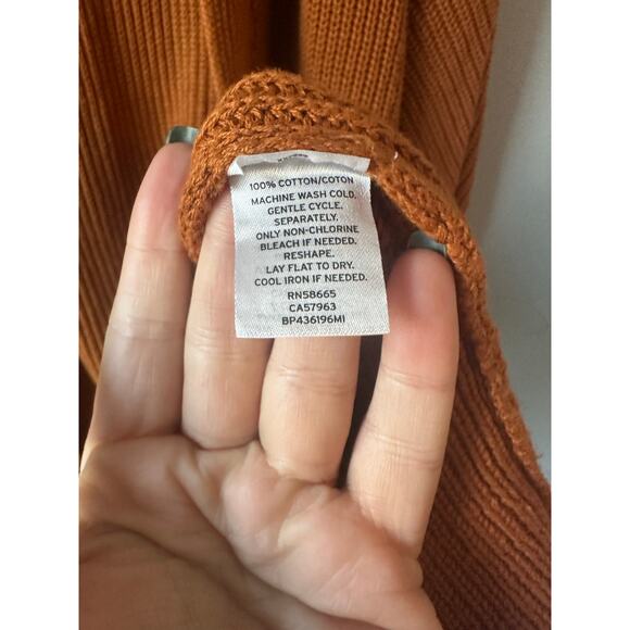 BP Open Front Knit Cardigan Burnt Orange Aiz - Picture 3 of 6